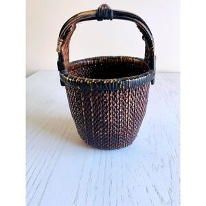 Antique Hand Woven Chinese Rice Gathering Basket